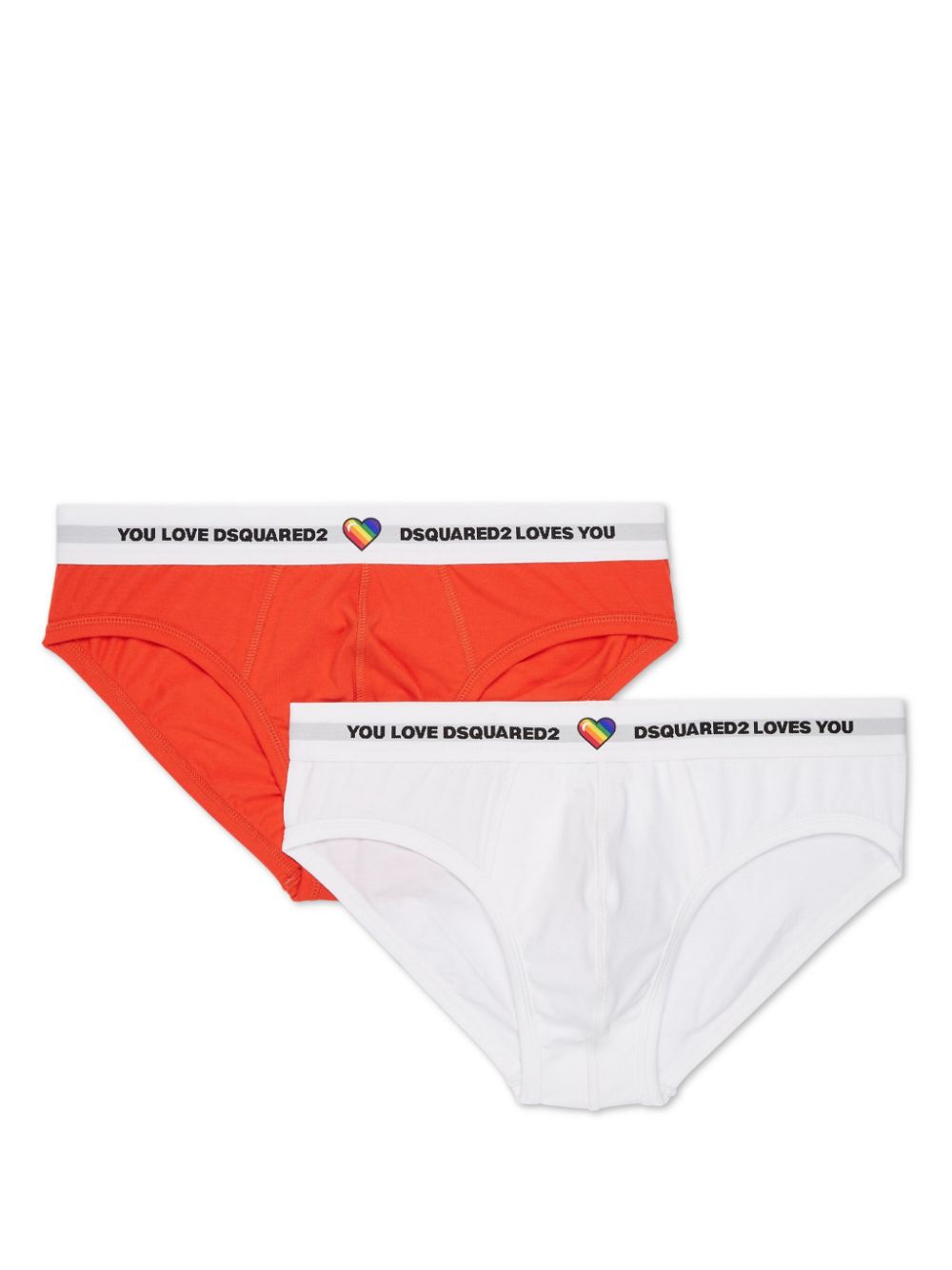 DSQUARED2 logo-waistband briefs (pack of two) - Orange von DSQUARED2