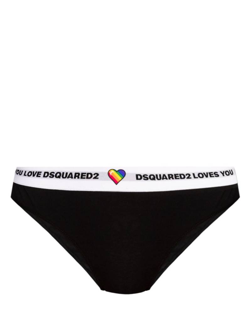 DSQUARED2 logo-waistband briefs - Black von DSQUARED2