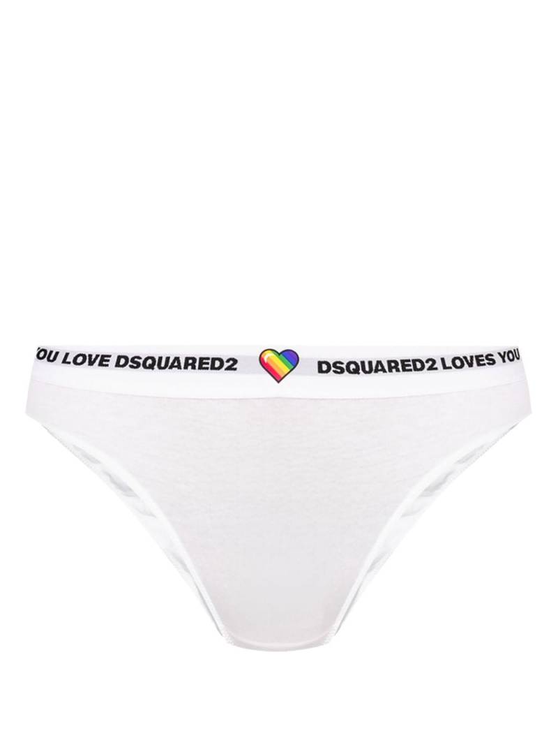 DSQUARED2 logo-waistband briefs - White von DSQUARED2