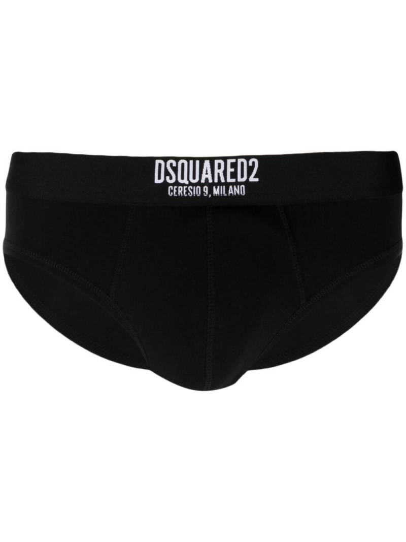 DSQUARED2 logo-waistband cotton briefs - Black von DSQUARED2