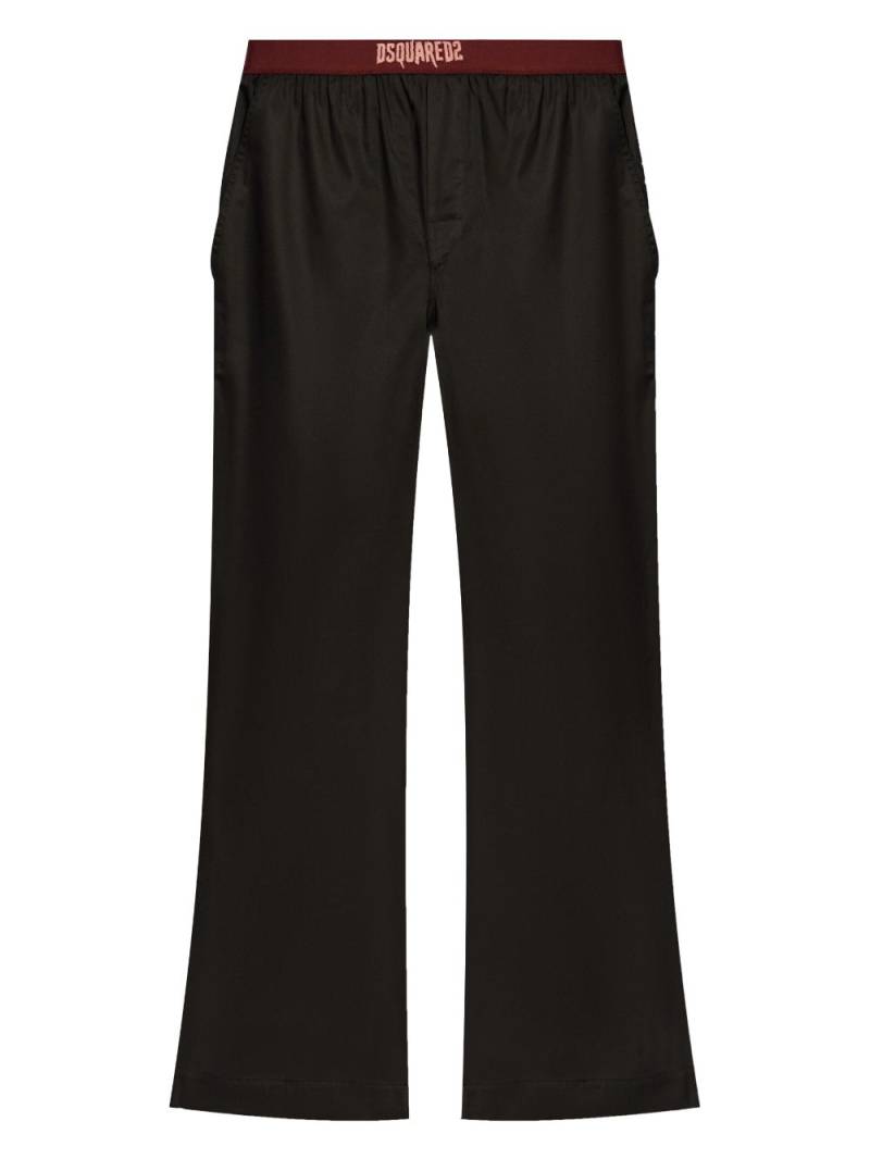 DSQUARED2 logo-waistband cotton trousers - Black von DSQUARED2