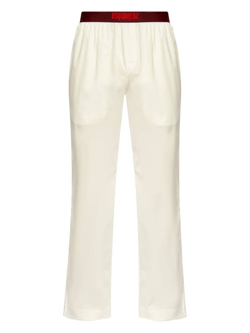 DSQUARED2 logo-waistband cotton trousers - Neutrals von DSQUARED2