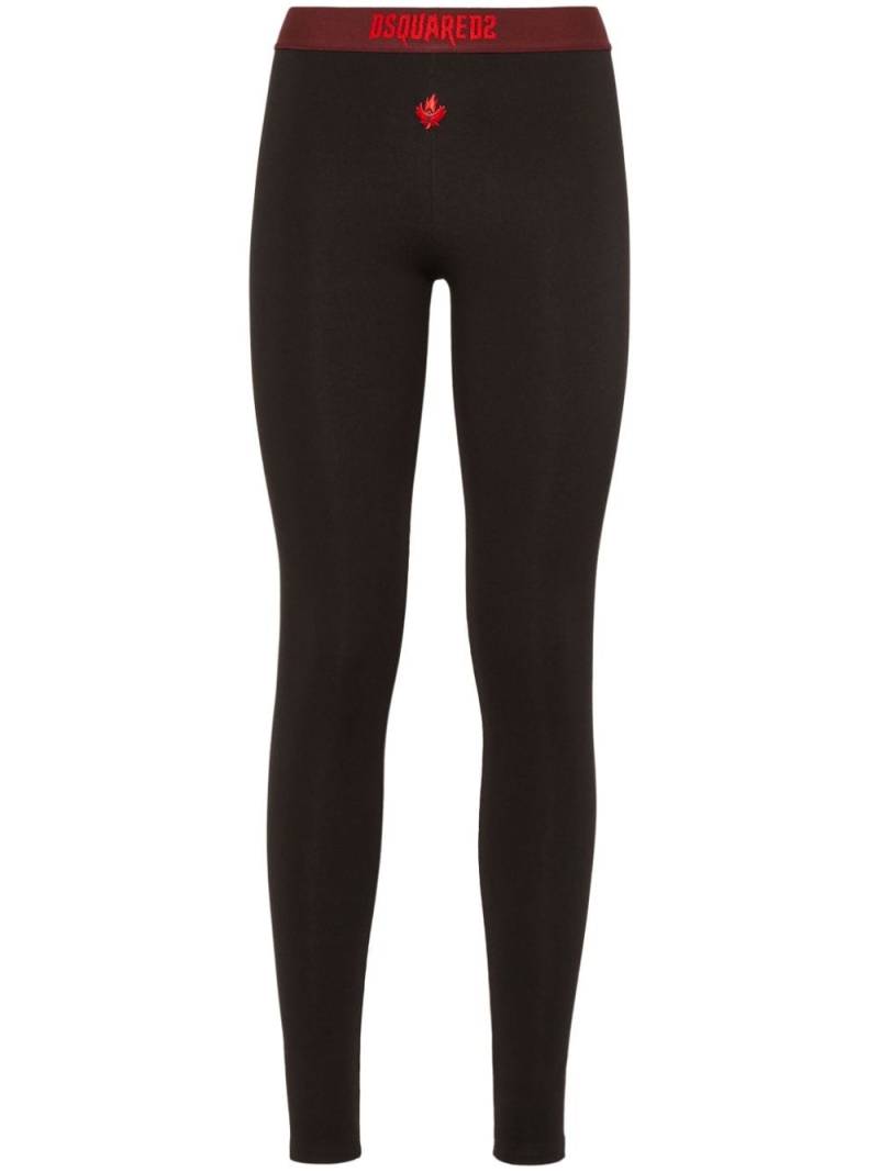 DSQUARED2 logo-waistband leggings - Black von DSQUARED2