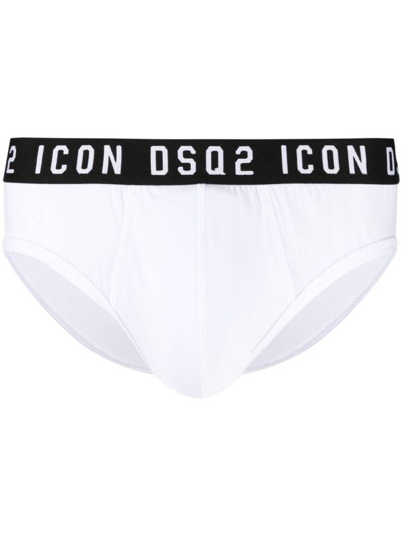 DSQUARED2 logo waistband stretch briefs - White von DSQUARED2