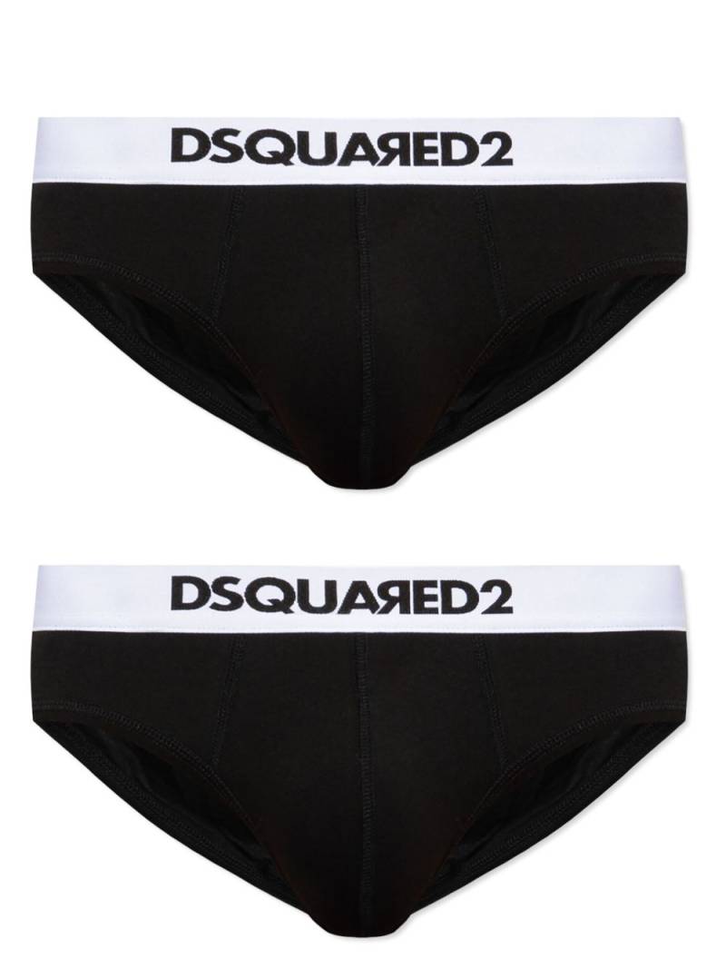 DSQUARED2 logo-waistband stretch-cotton briefs (pack of two) - Black von DSQUARED2