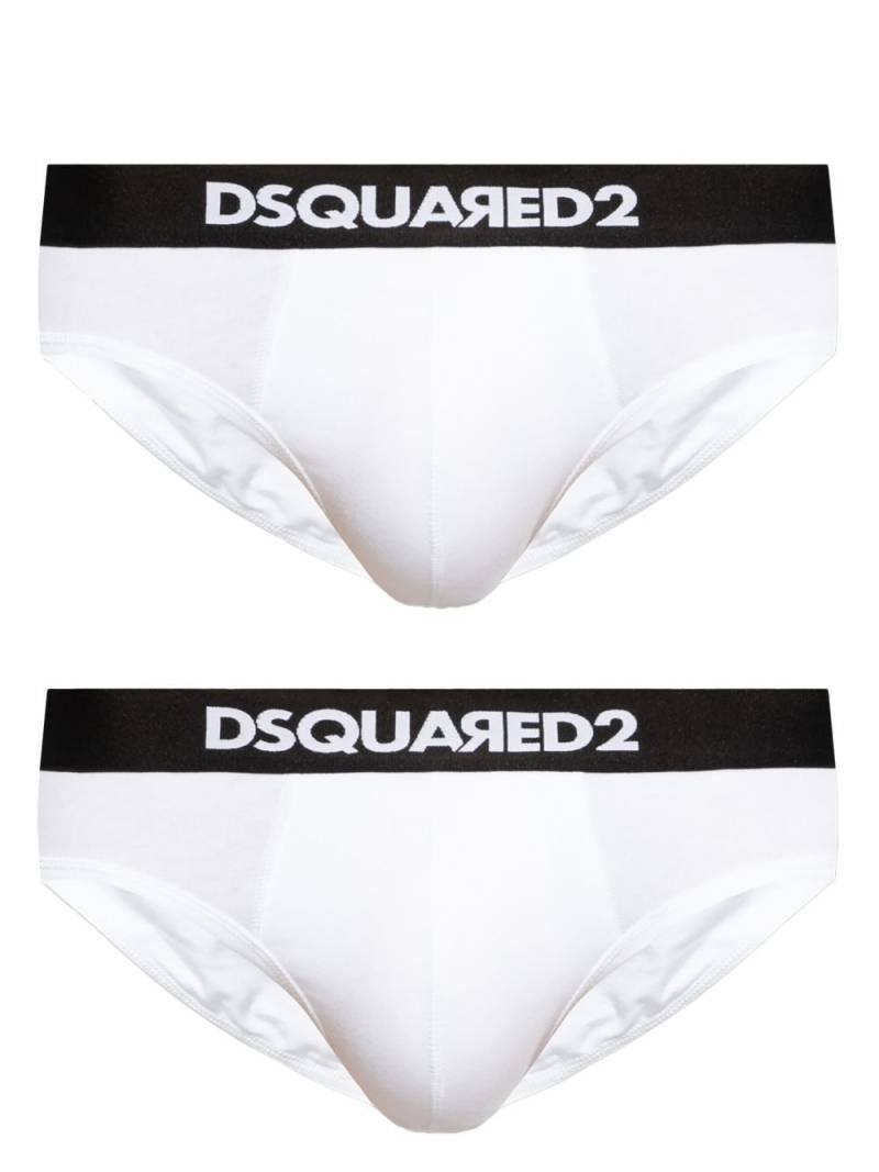 DSQUARED2 logo-waistband stretch-cotton briefs (pack of two) - White von DSQUARED2