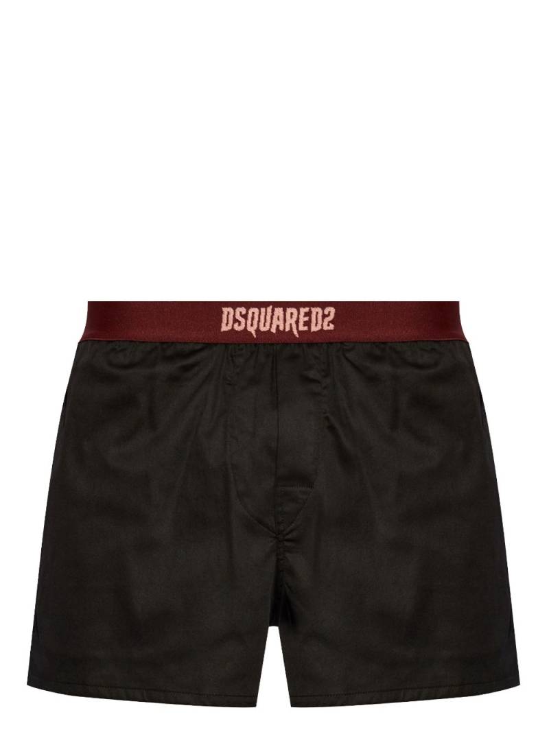 DSQUARED2 logo-waistband stretch-cotton pajama shorts - Black von DSQUARED2