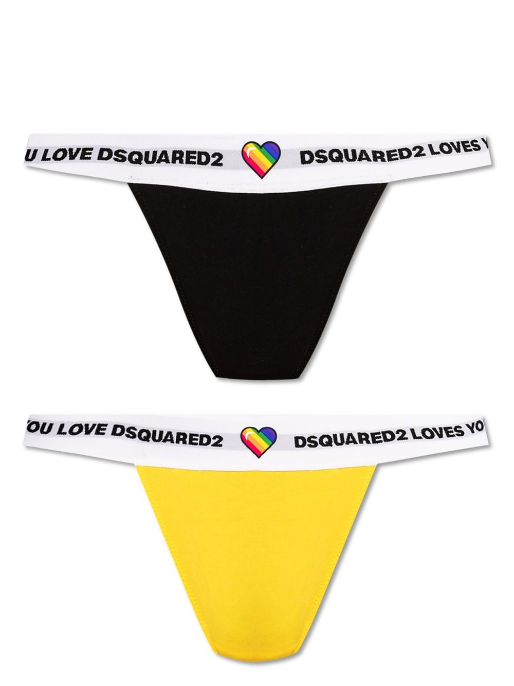 DSQUARED2 logo-waistband thong (pack of two) - Black von DSQUARED2