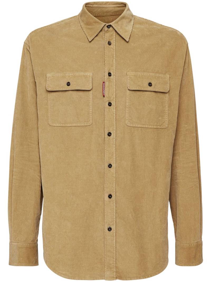 DSQUARED2 long-sleeve corduroy shirt - Neutrals von DSQUARED2