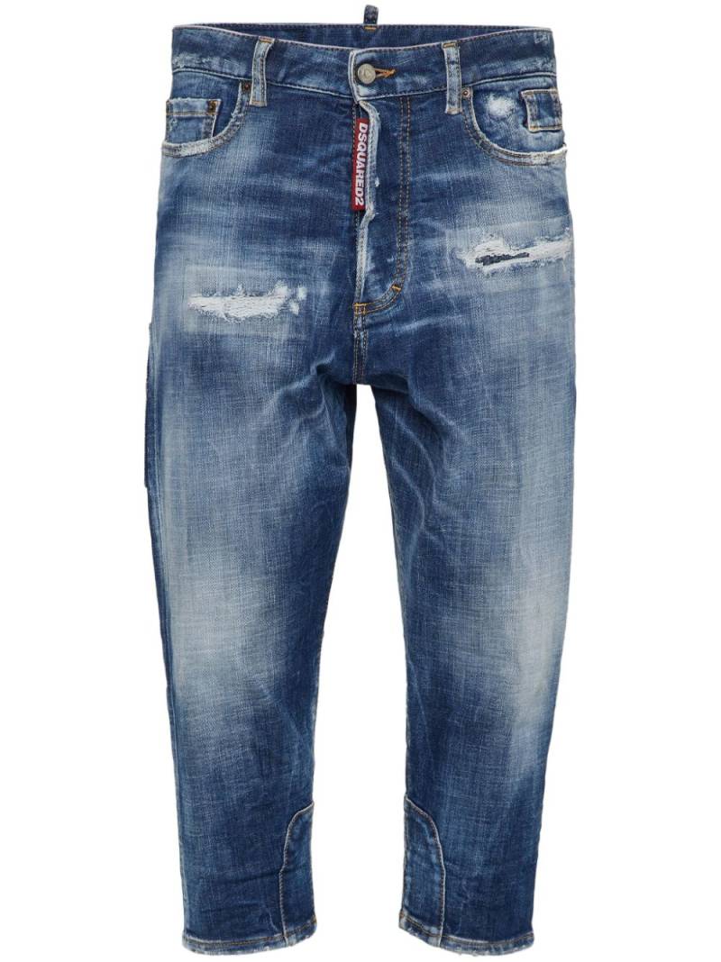 DSQUARED2 low-rise paint-splatter jeans - Blue von DSQUARED2