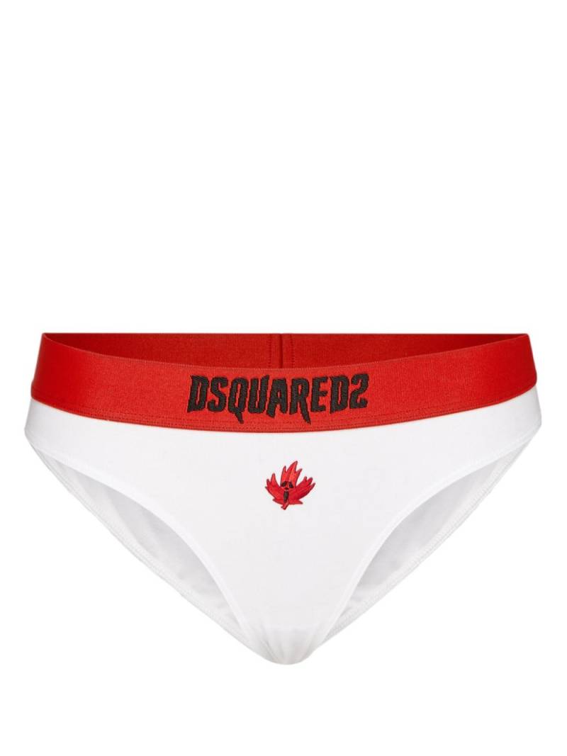 DSQUARED2 maple leaf-embroidered briefs - White von DSQUARED2