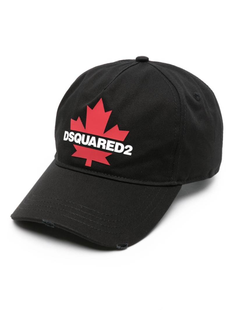 DSQUARED2 maple-leaf printed cotton cap - Black von DSQUARED2