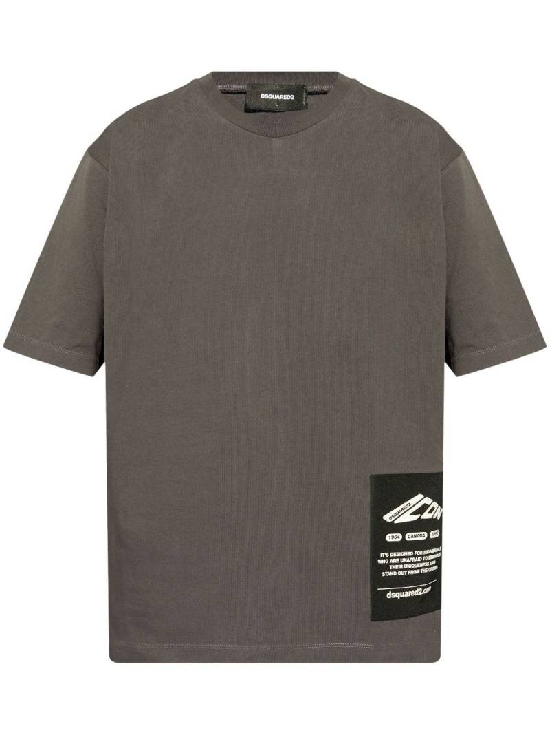 DSQUARED2 maxi logo patch T-shirt - Grey von DSQUARED2