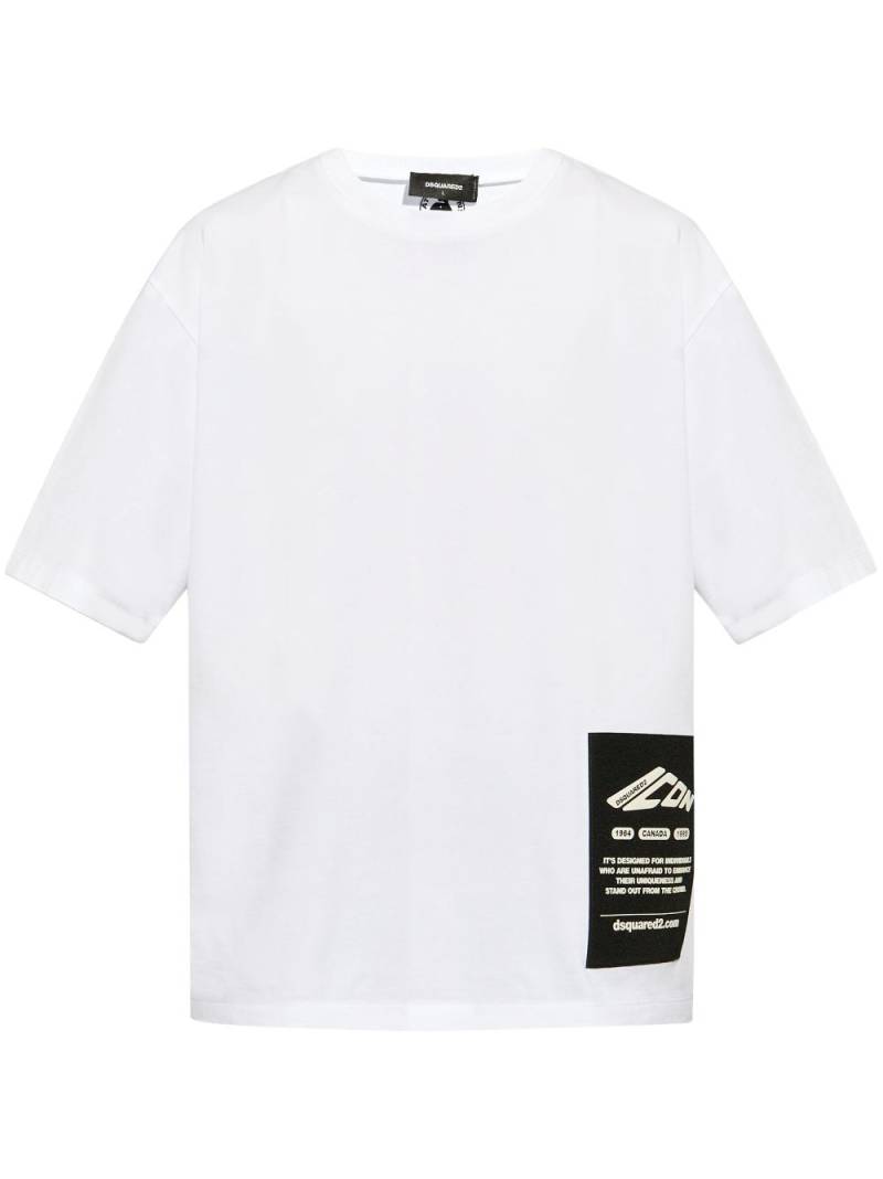 DSQUARED2 maxi logo patch T-shirt - White von DSQUARED2