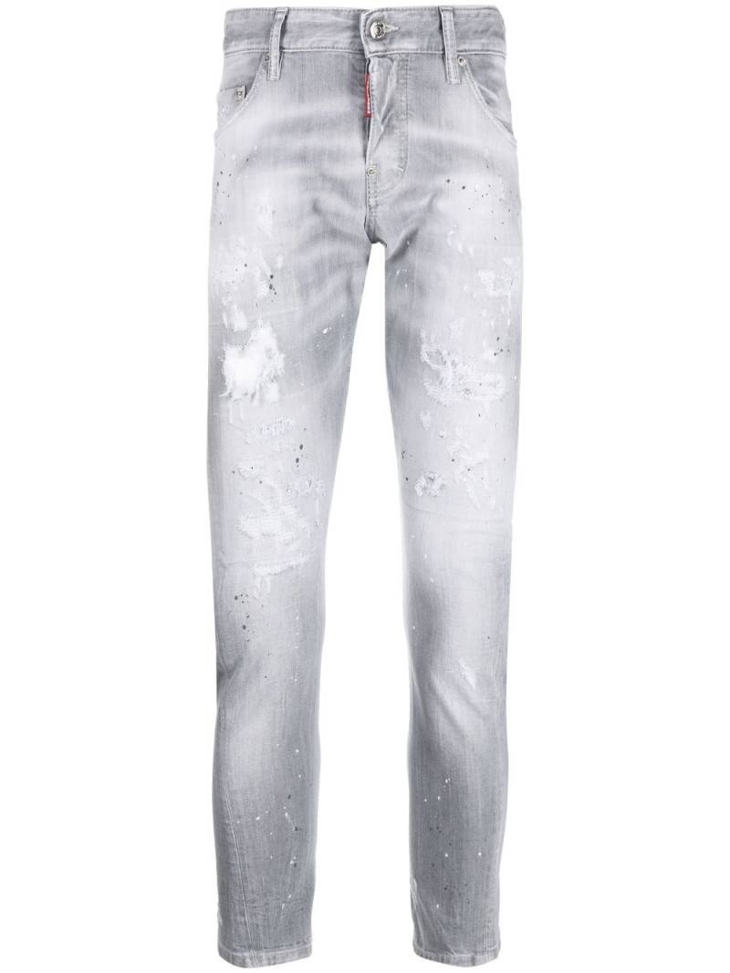 DSQUARED2 mid-rise distressed skinny jeans - Grey von DSQUARED2