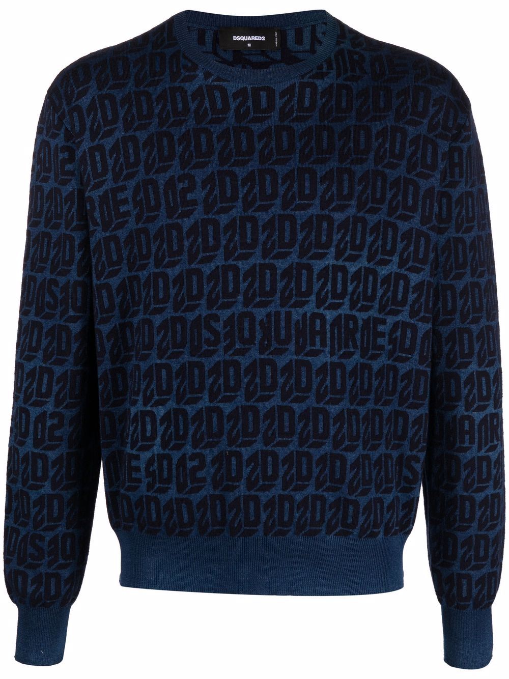 DSQUARED2 monogram-knit jumper - Blue von DSQUARED2