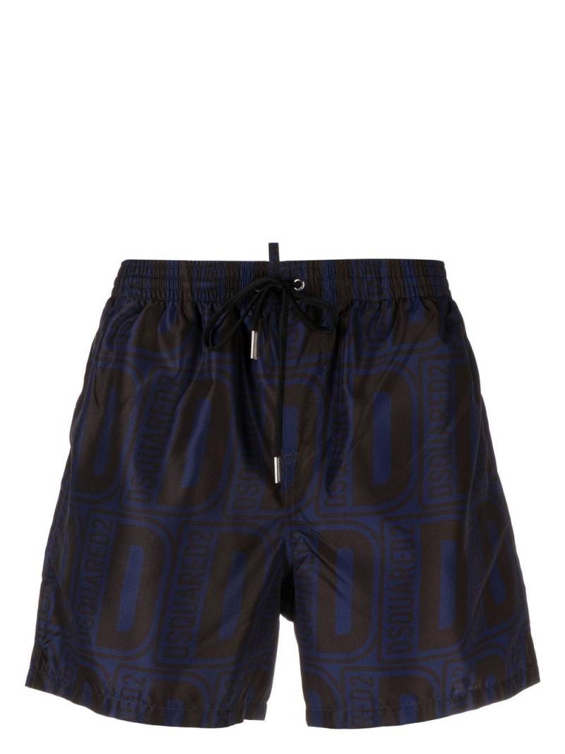 DSQUARED2 monogram print swim shorts - Blue von DSQUARED2