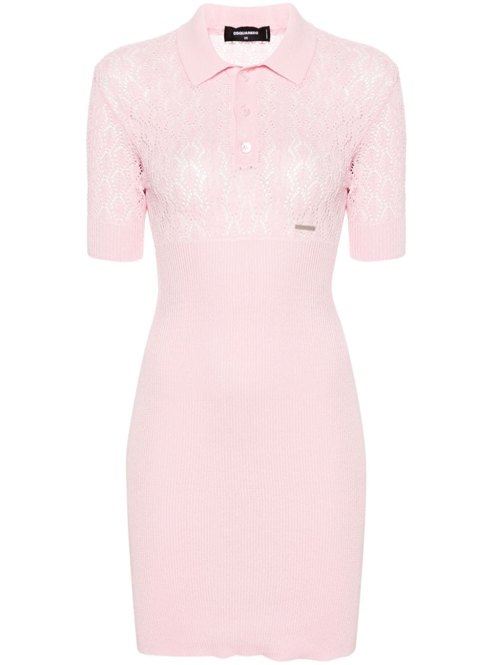 DSQUARED2 open-knit polo-collar dress - Pink von DSQUARED2