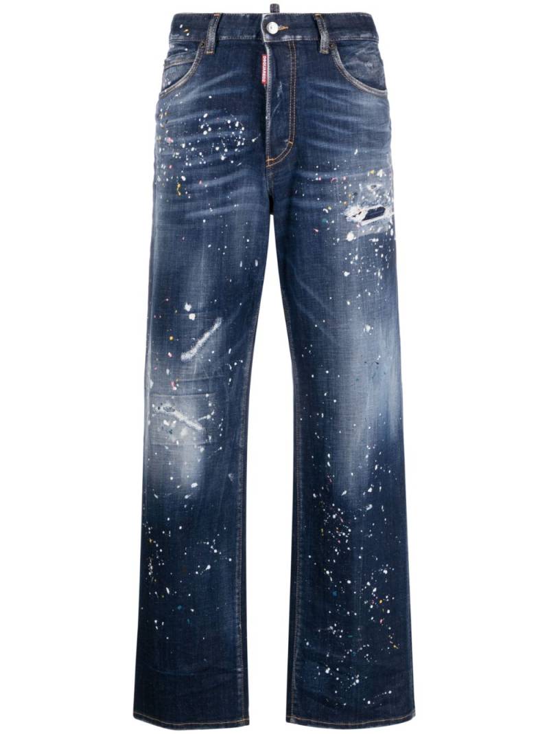 DSQUARED2 paint splatter-detail washed denim jeans - Blue von DSQUARED2