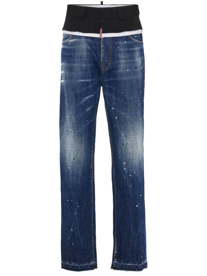 DSQUARED2 paint splatter-detail washed denim jeans - Blue von DSQUARED2