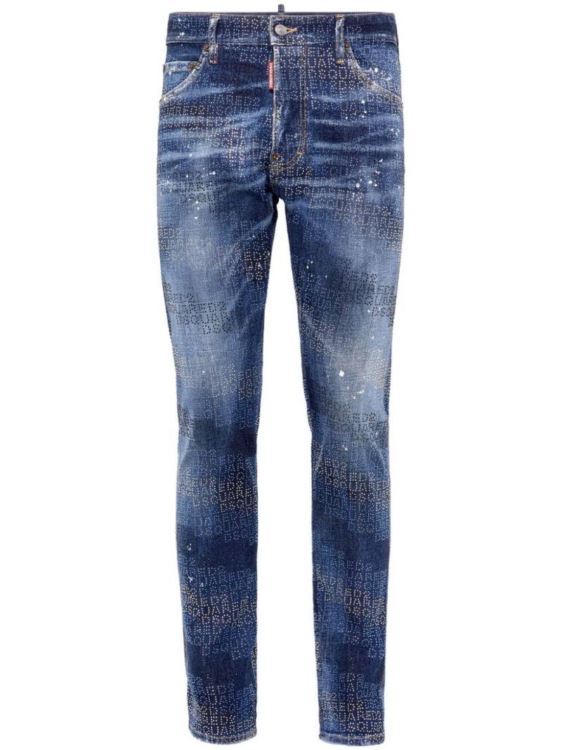 DSQUARED2 paint-splatter slim-fit jeans - Blue von DSQUARED2