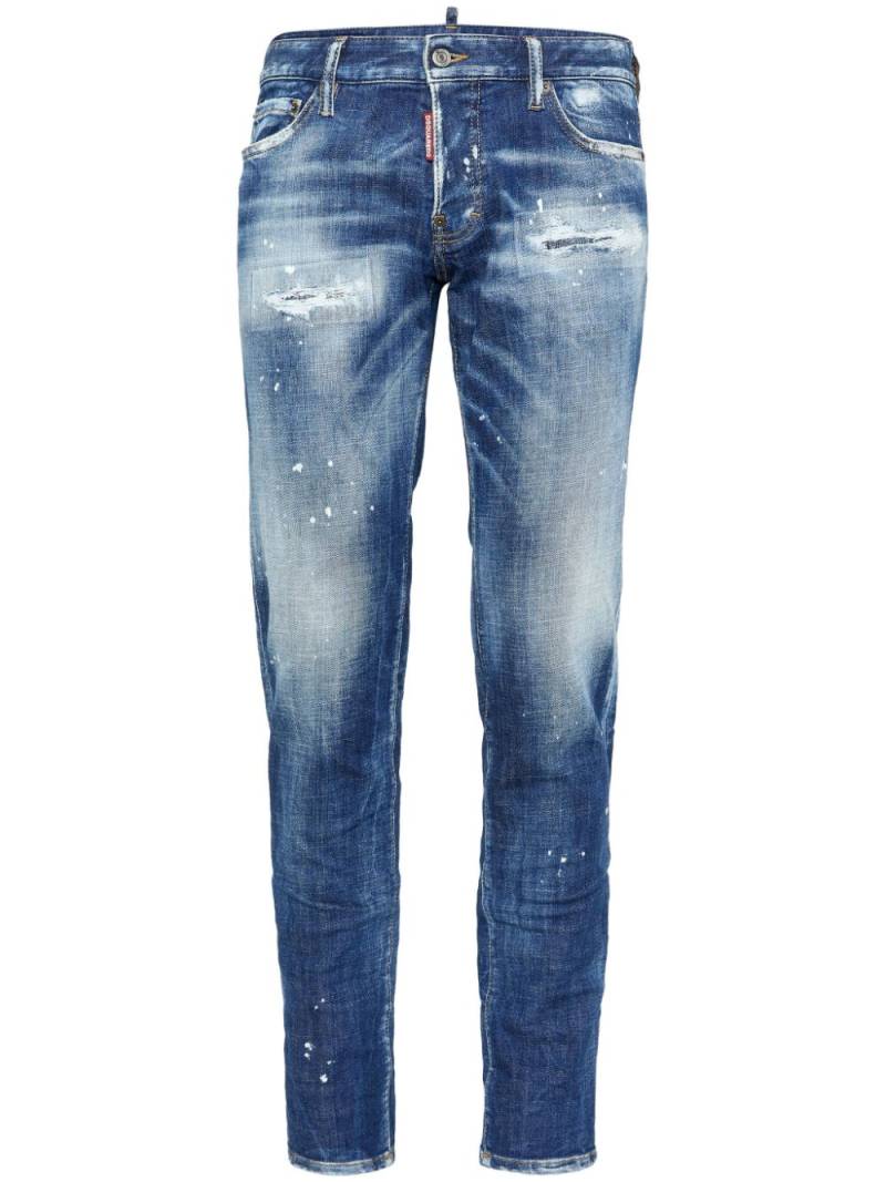 DSQUARED2 paint-splatter straight-leg jeans - Blue von DSQUARED2