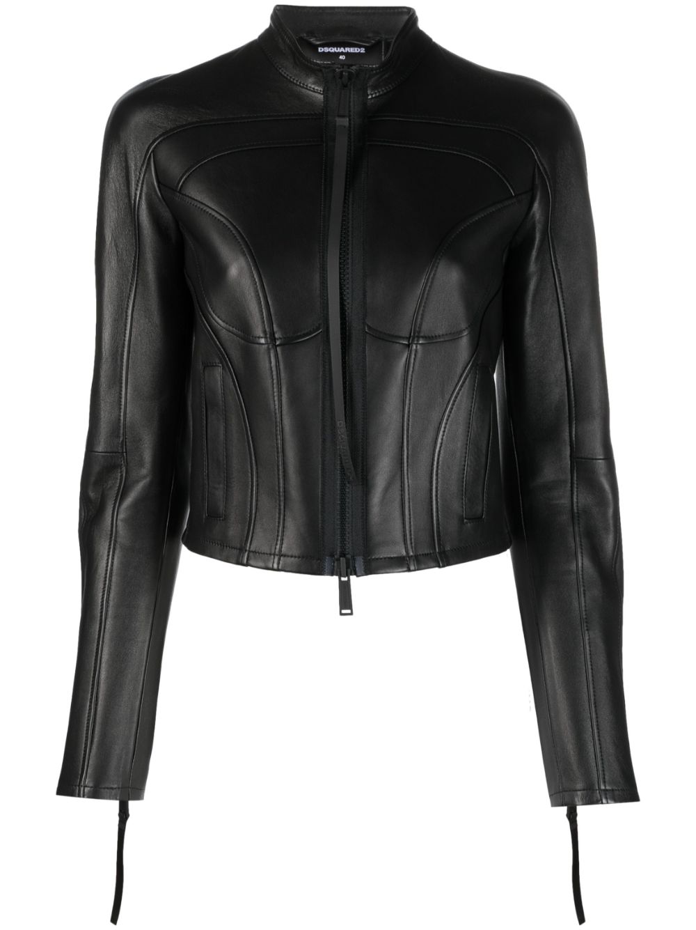 DSQUARED2 panelled leather jacket - Black von DSQUARED2