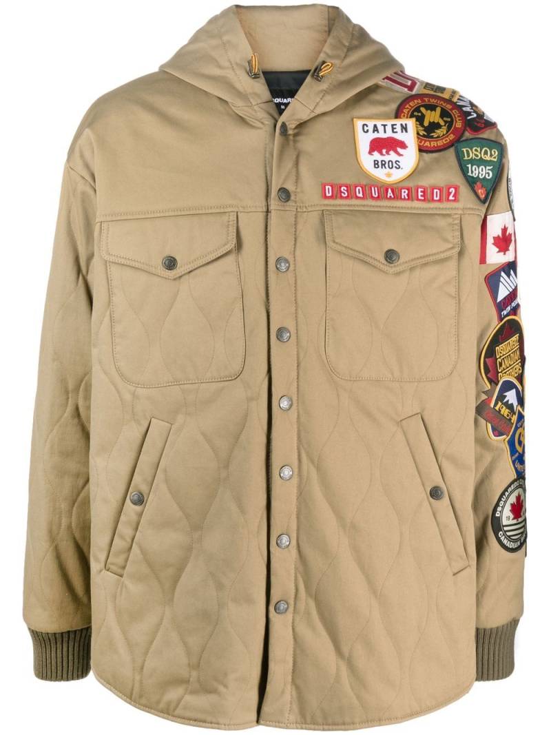 DSQUARED2 patch-detail hooded jacket - Brown von DSQUARED2