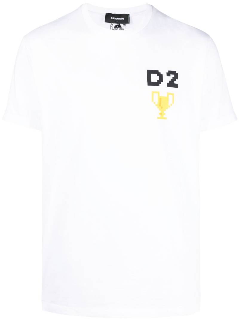 DSQUARED2 pixel-print short-sleeve T-shirt - White von DSQUARED2