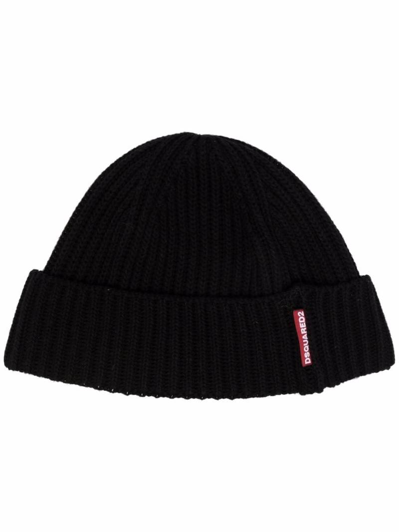 DSQUARED2 ribbed-knit beanie hat - Black von DSQUARED2