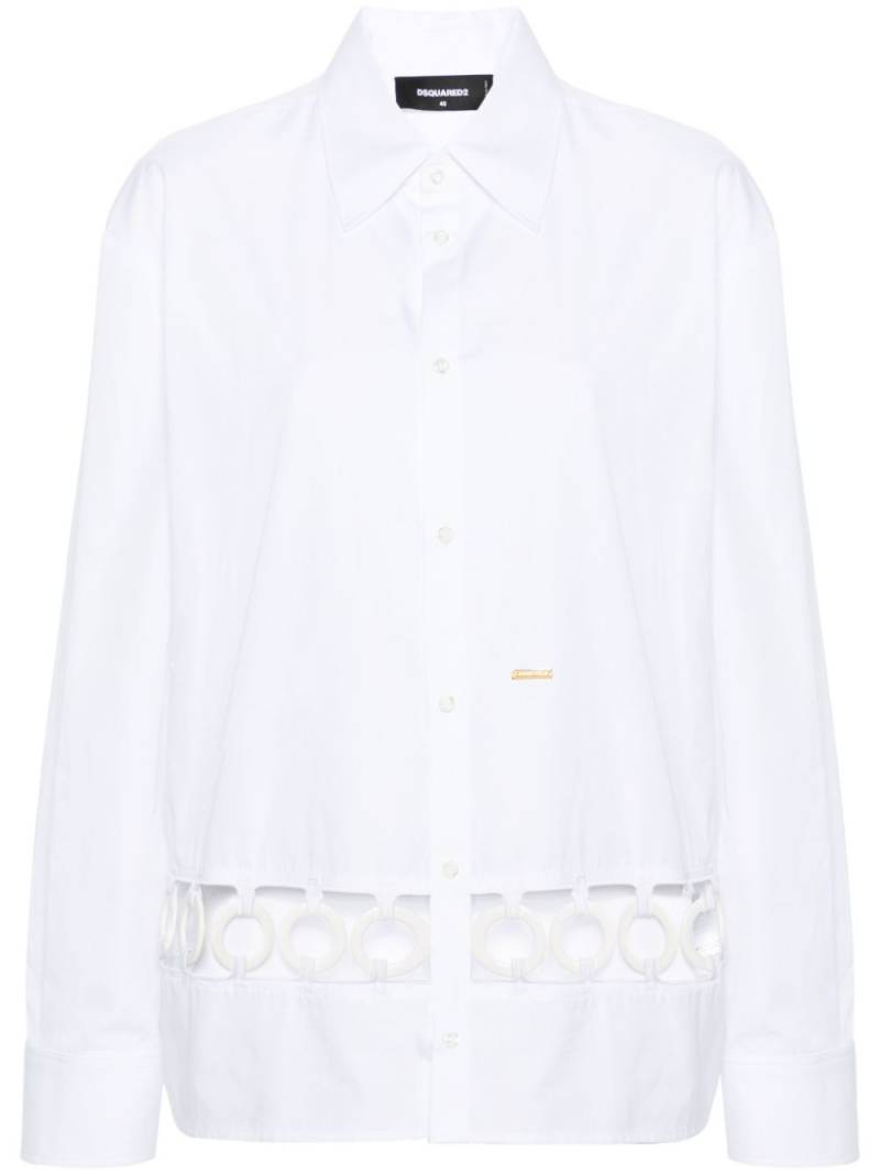 DSQUARED2 ring-hardware cotton shirt - White von DSQUARED2