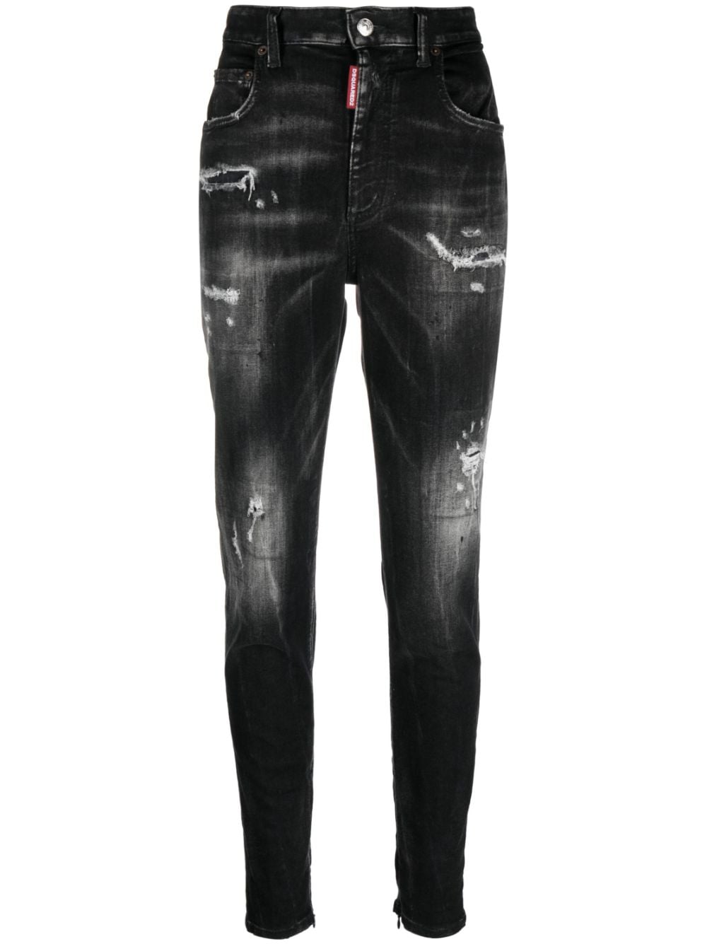 DSQUARED2 ripped high-waisted jeans - Black von DSQUARED2