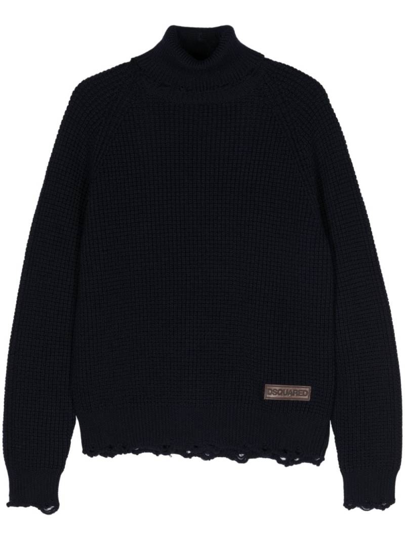 DSQUARED2 roll-neck wool jumper - Blue von DSQUARED2