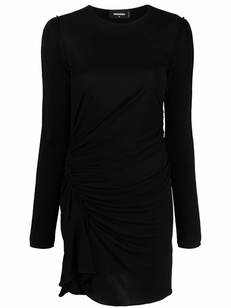 DSQUARED2 ruched longsleeved mini dress - Black von DSQUARED2