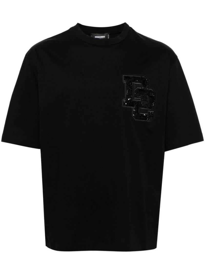 DSQUARED2 sequinned logo-patch T-shirt - Black von DSQUARED2