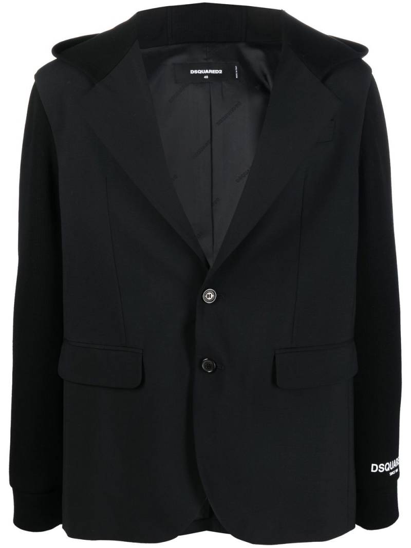 DSQUARED2 single-breasted hooded blazer - Black von DSQUARED2