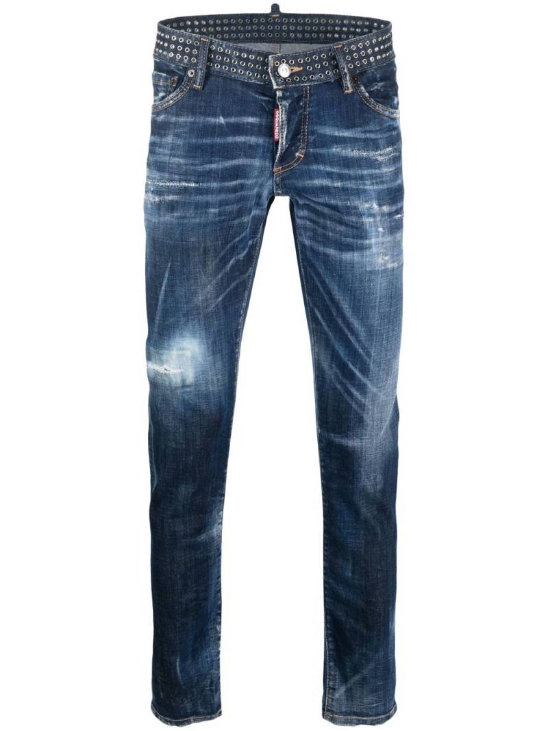 DSQUARED2 slim-cut studded jeans - Blue von DSQUARED2