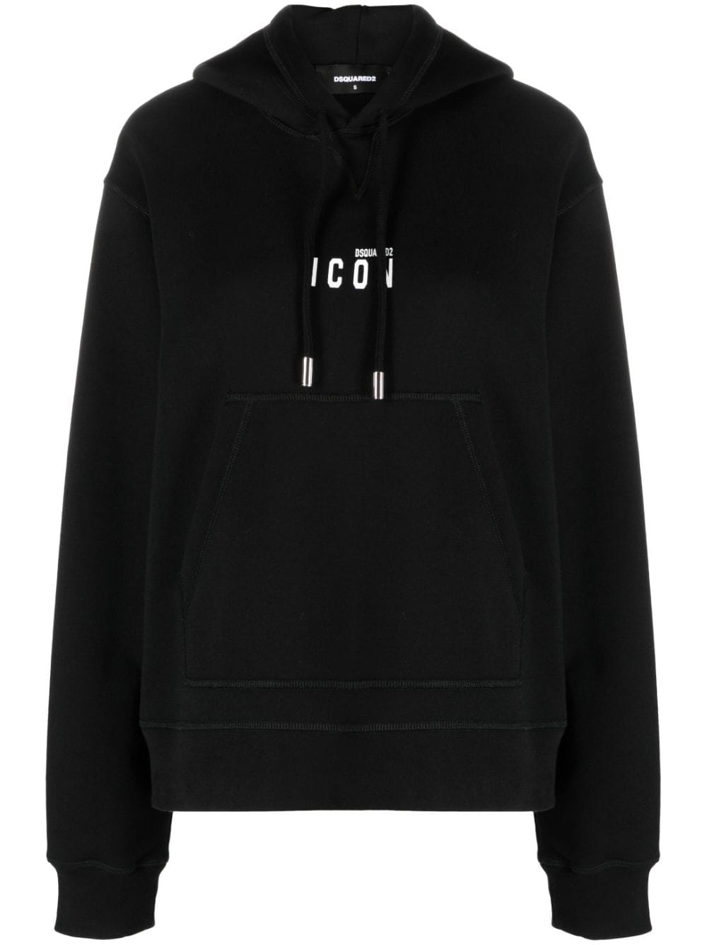 DSQUARED2 slogan-print cotton drawstring hoodie - Black von DSQUARED2