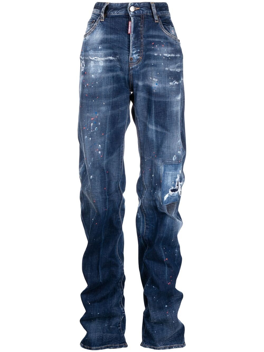 DSQUARED2 slouchy-fit paint-splatter jeans - Blue von DSQUARED2