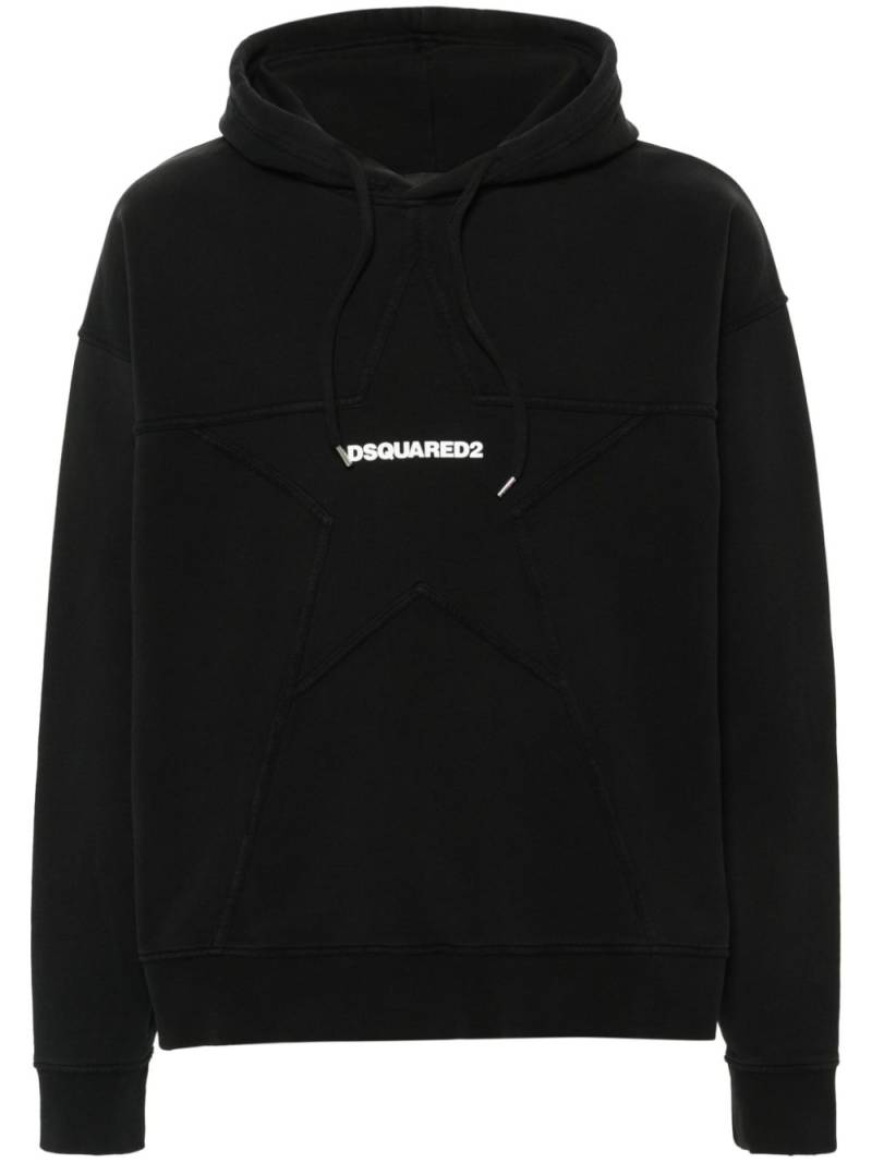 DSQUARED2 star-detail cotton hoodie - Black von DSQUARED2