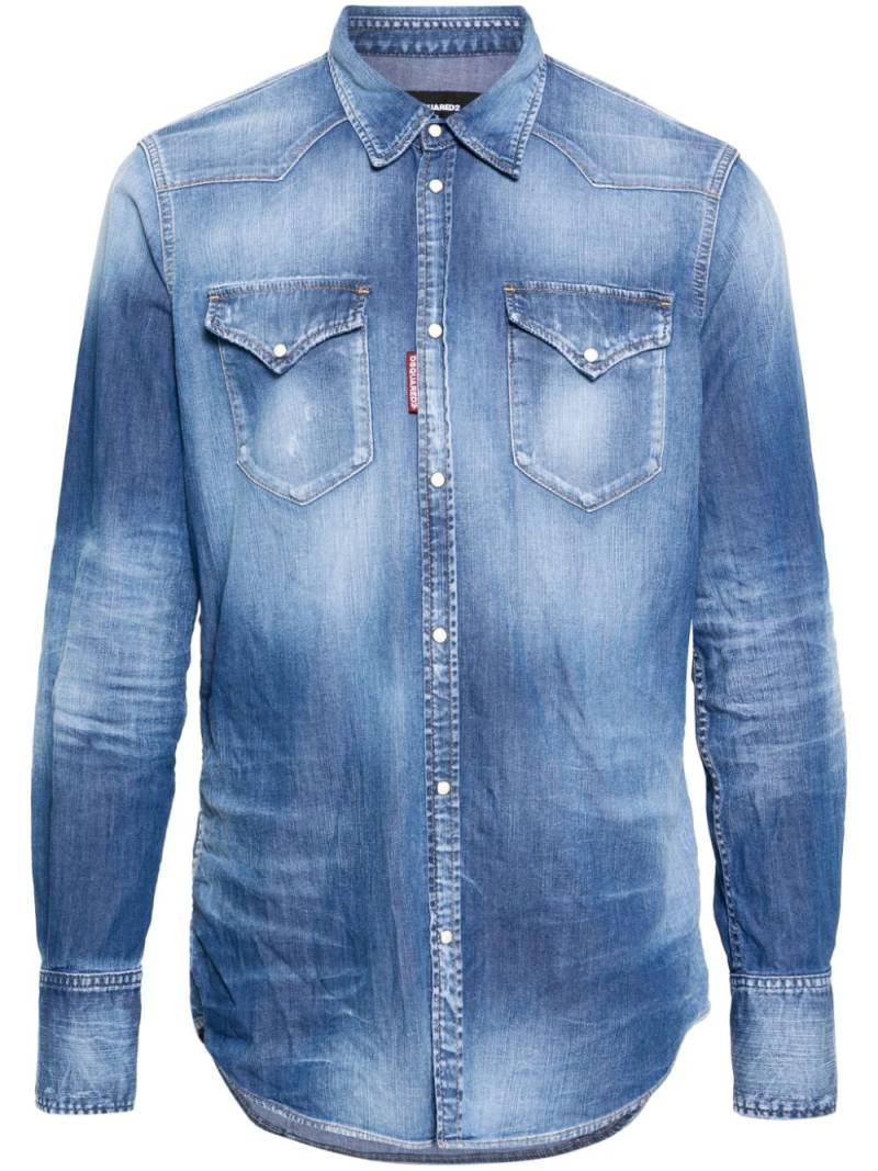 DSQUARED2 stonewashed denim shirt - Blue von DSQUARED2