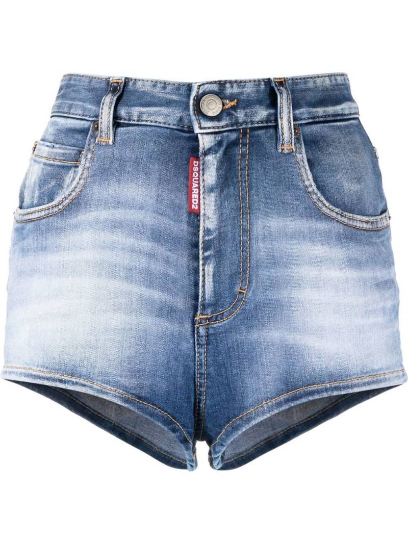 DSQUARED2 stonewashed denim shorts - Blue von DSQUARED2