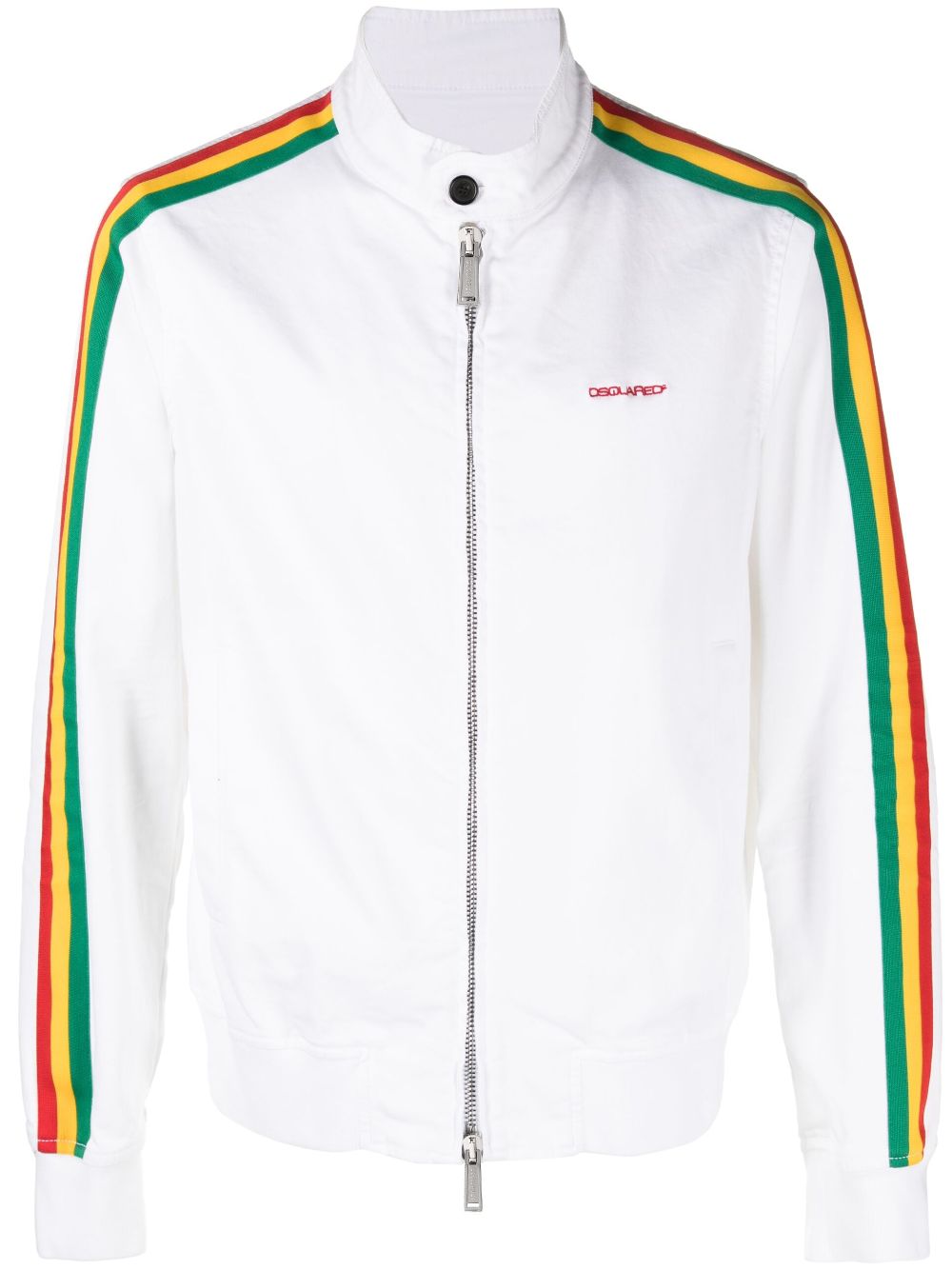 DSQUARED2 stripe-detail cotton jacket - White von DSQUARED2