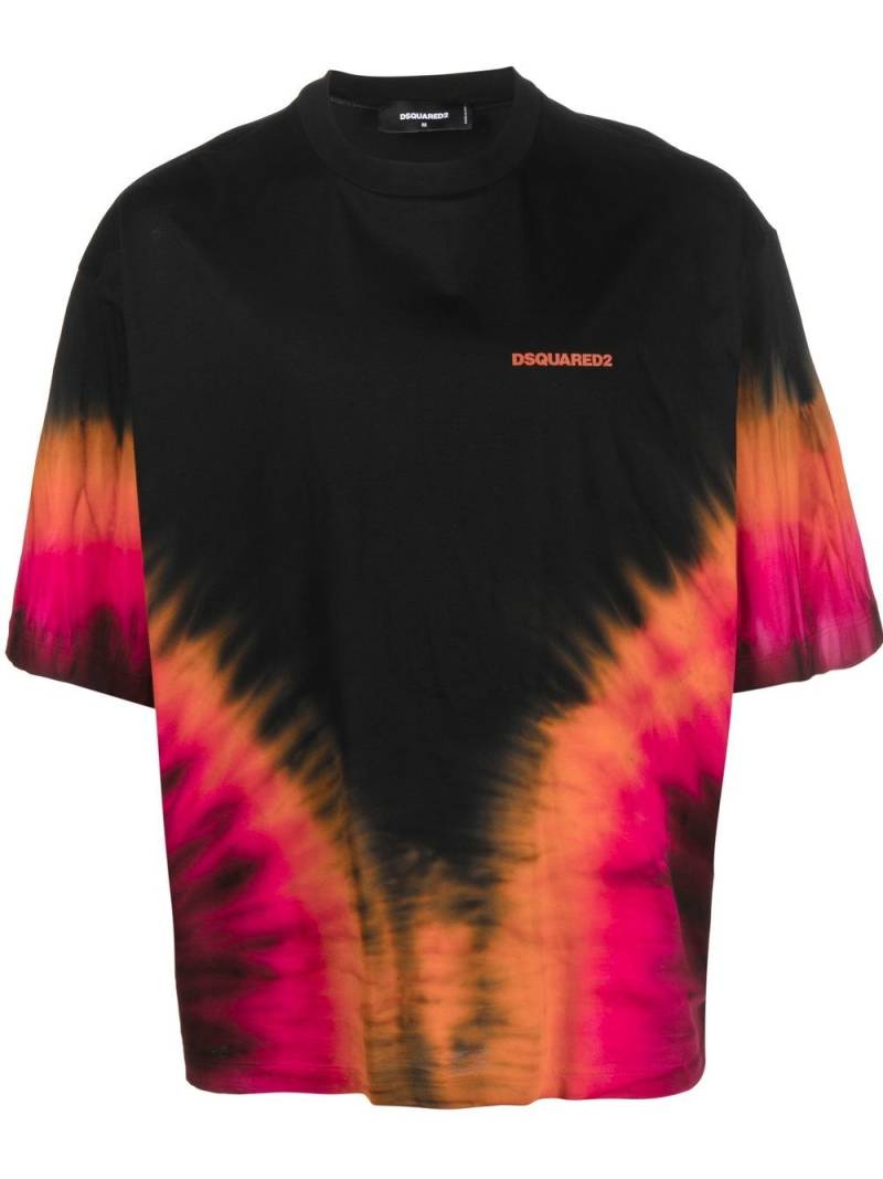 DSQUARED2 tie-dye logo-print T-shirt - Black von DSQUARED2