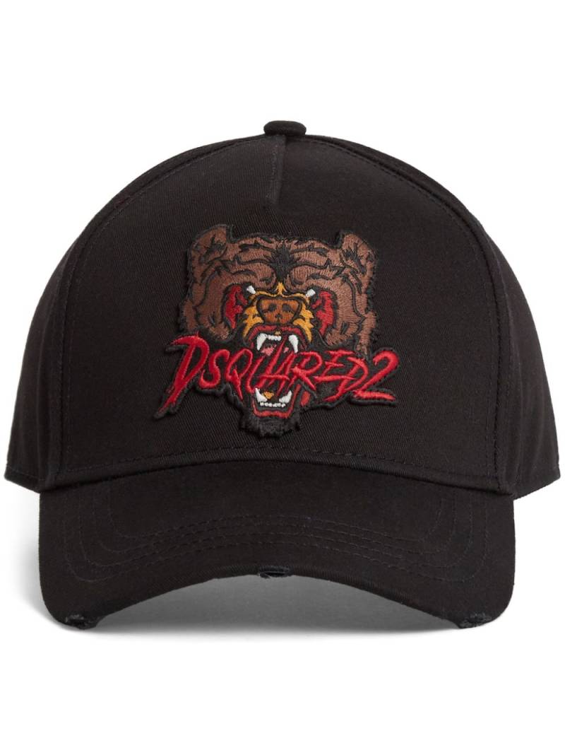 DSQUARED2 tiger-appliqué baseball cap - Black von DSQUARED2