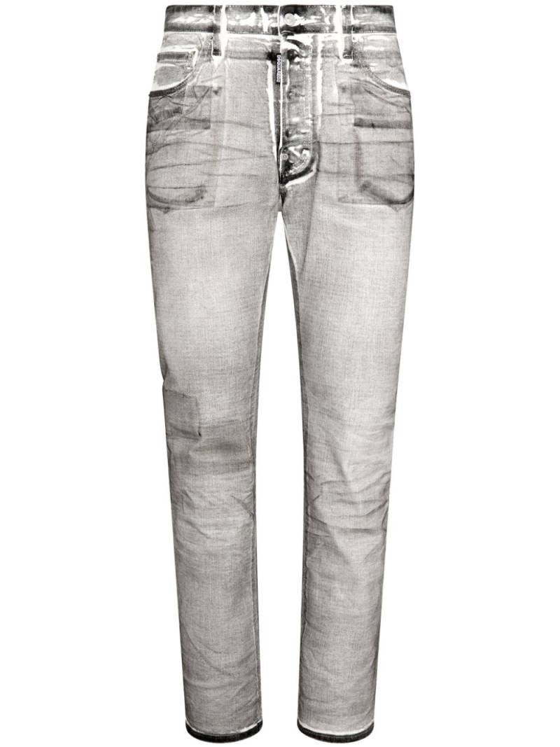 DSQUARED2 whiskering-effect mid-rise slim-fit jeans - Black von DSQUARED2