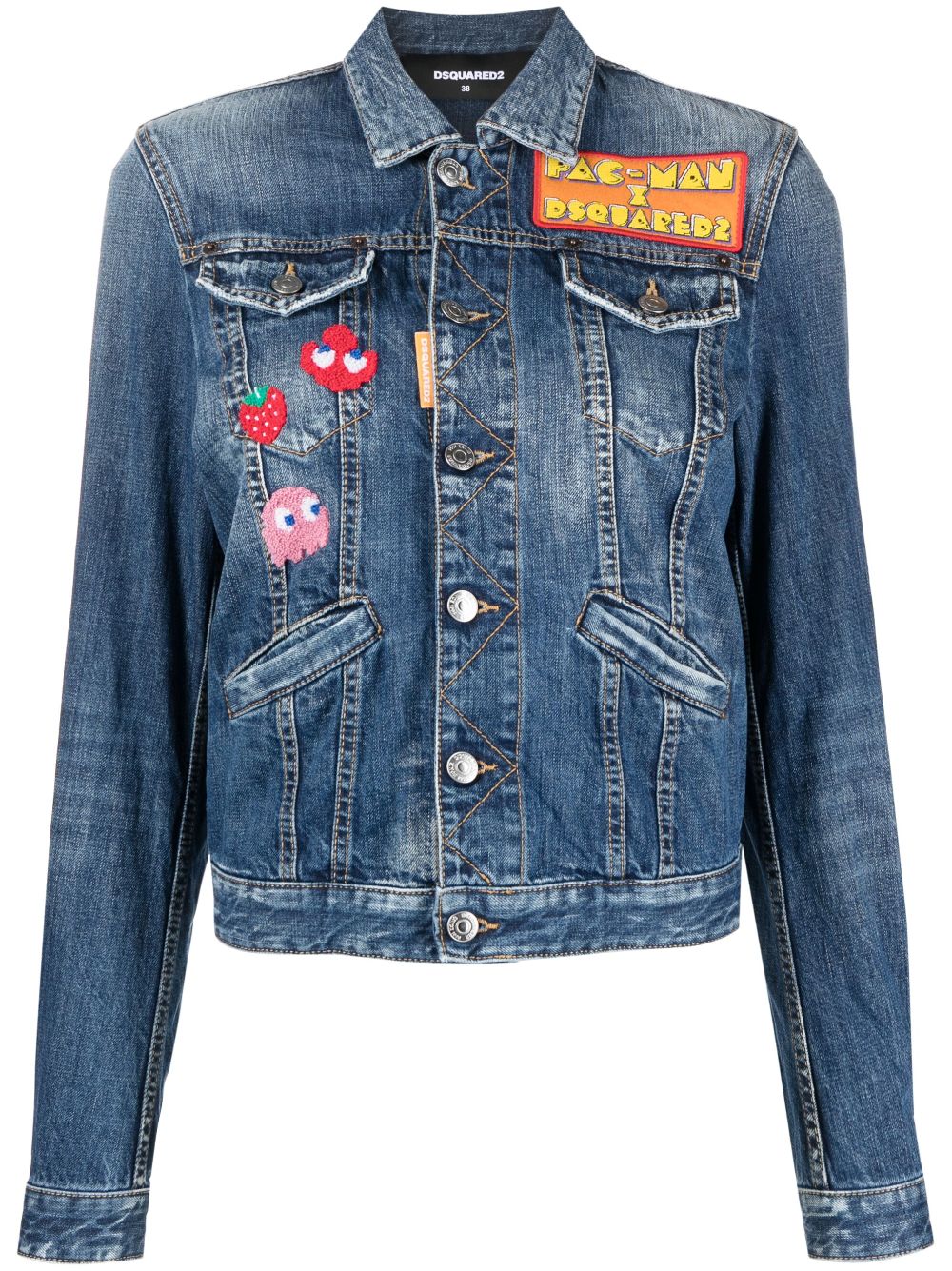 DSQUARED2 x Pac-Man appliqué denim jacket - Blue von DSQUARED2