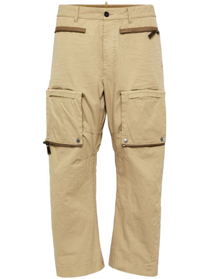 DSQUARED2 zip-detail straight-leg cargo trousers - Neutrals von DSQUARED2