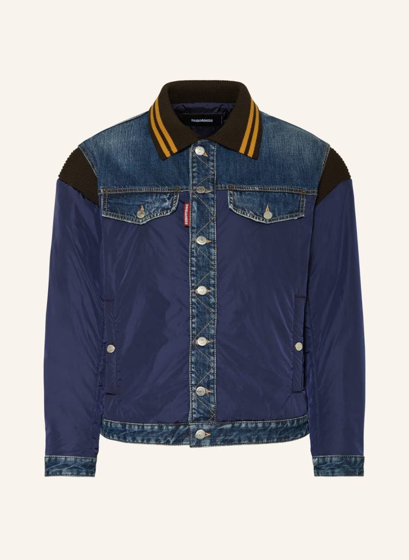 dsquared2 Jacke Im Materialmix blau von Dsquared2