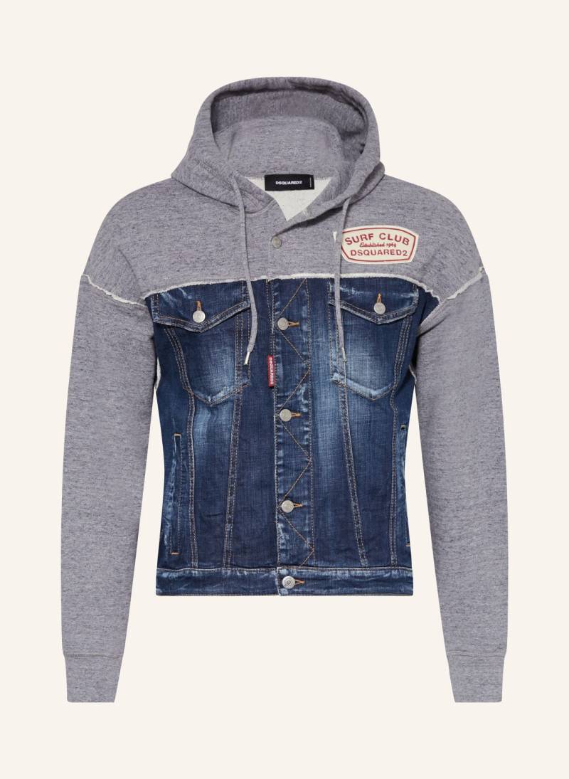 dsquared2 Jeansjacke Im Materialmix blau von Dsquared2